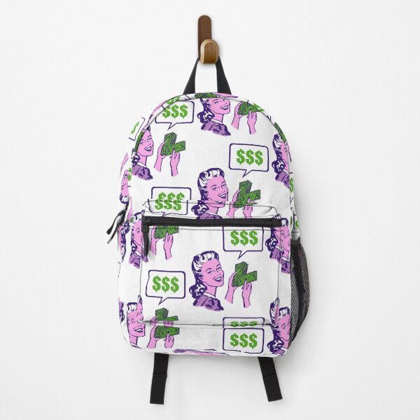 Item preview, Retro Woman With Cash Dollars designed and sold by Traveldrawings.