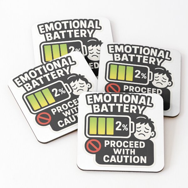 Item preview, Emotional Battery 2% – Funny Mental Health Warning Sticker designed and sold by ALVANTIS.