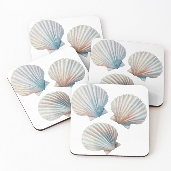 Item preview, Scallop Shells in Soft Watercolor – Coastal Marine Decor Elements designed and sold by AllaMashycheva.