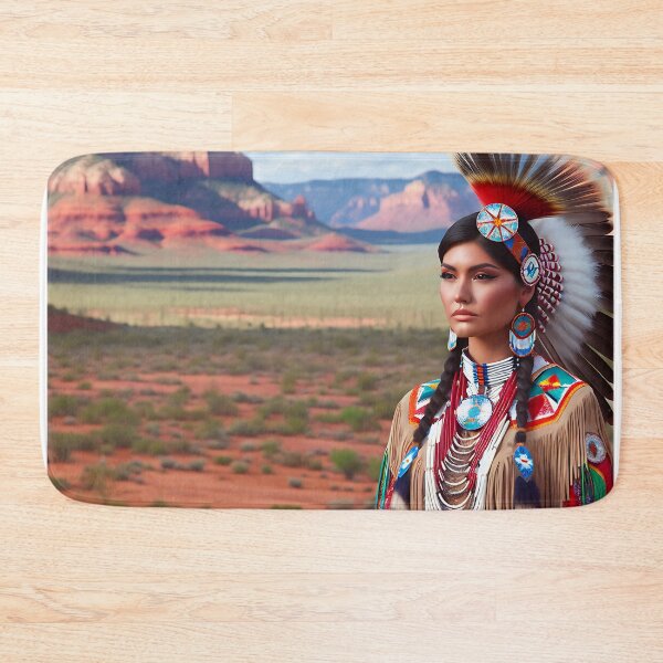 Item preview, Indigenous beauty, AI generated, portrait, imaginative outfit designed and sold by HerbertFlenner.