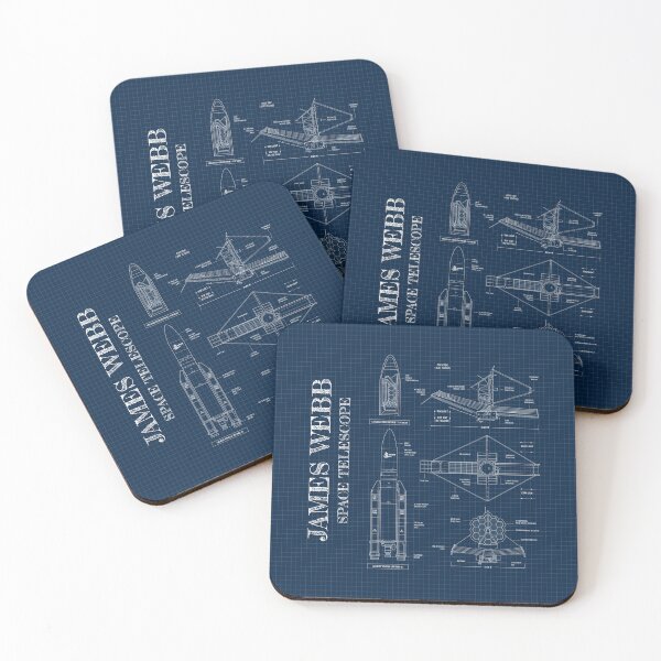 Item preview, James Webb Space Telescope (Navy Blueprint. Vertical) designed and sold by BGALAXY.