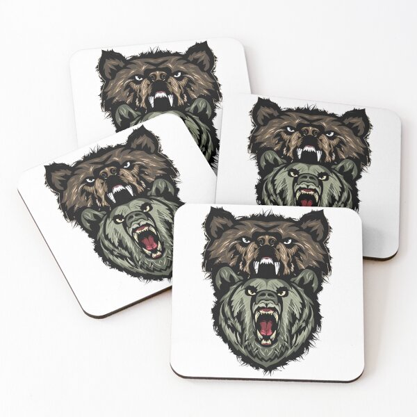 Item preview, bear head open mouth roars together two designed and sold by Achille3777.