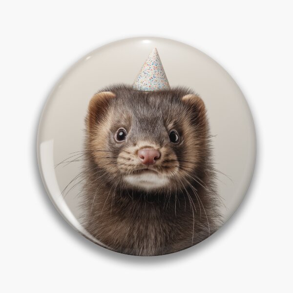 Item preview, Cute Mink with Party Hat Birthday Celebration designed and sold by LazyOwlStore.