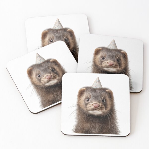 Item preview, Cute Mink with Party Hat Birthday Celebration designed and sold by LazyOwlStore.