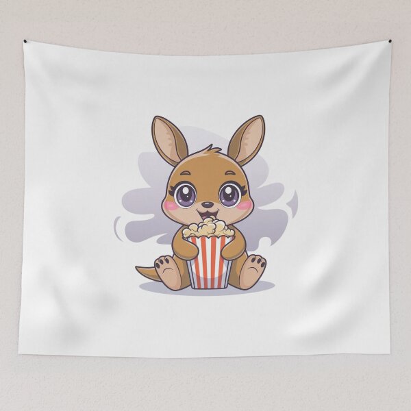 Item preview, rabbit eating popcorn designed and sold by Eternalski.