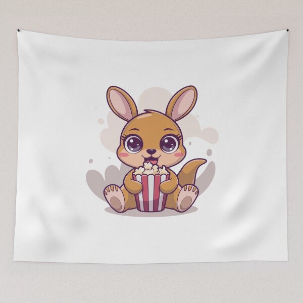 Item preview, rabbit eating popcorn designed and sold by Eternalski.