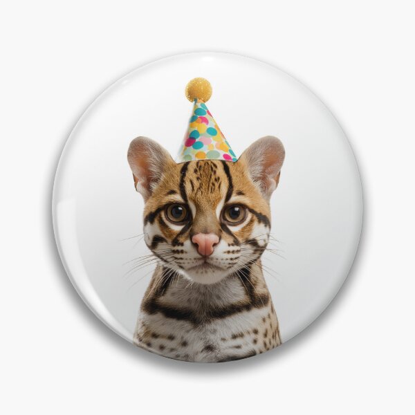 Item preview, Cute Ocelot with Party Hat Birthday Celebration designed and sold by LazyOwlStore.