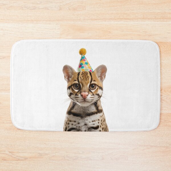 Item preview, Cute Ocelot with Party Hat Birthday Celebration designed and sold by LazyOwlStore.