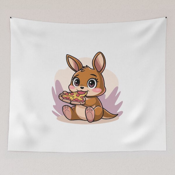 Item preview, rabbit eating pizza designed and sold by Eternalski.