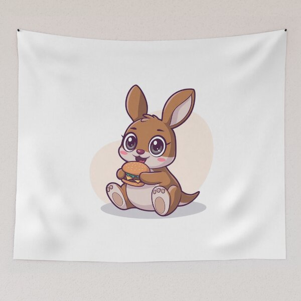 Item preview, rabbit eating burger designed and sold by Eternalski.