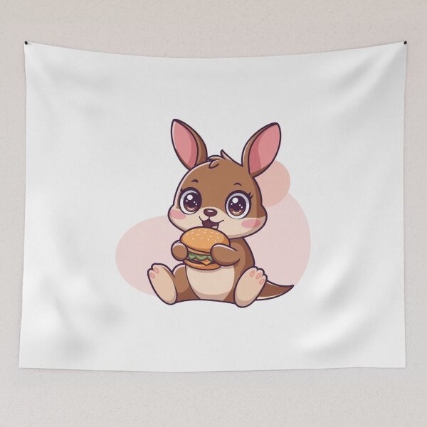 Item preview, rabbit eating burger designed and sold by Eternalski.