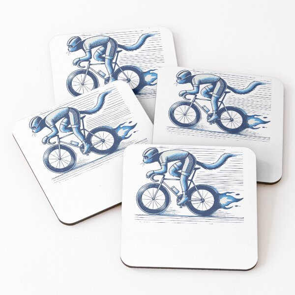 Item preview, Cat On Bike In Retro Style For Bike Fans designed and sold by LuminOrb.