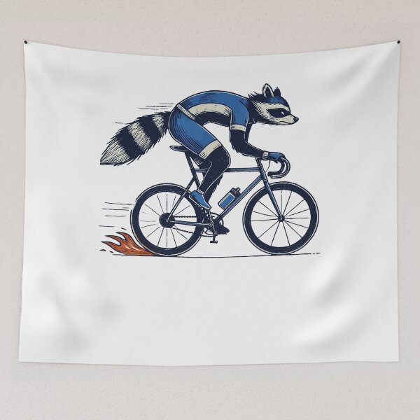 Item preview, Retro Raccoon Design For Racing Bike Fans With A designed and sold by LuminOrb.