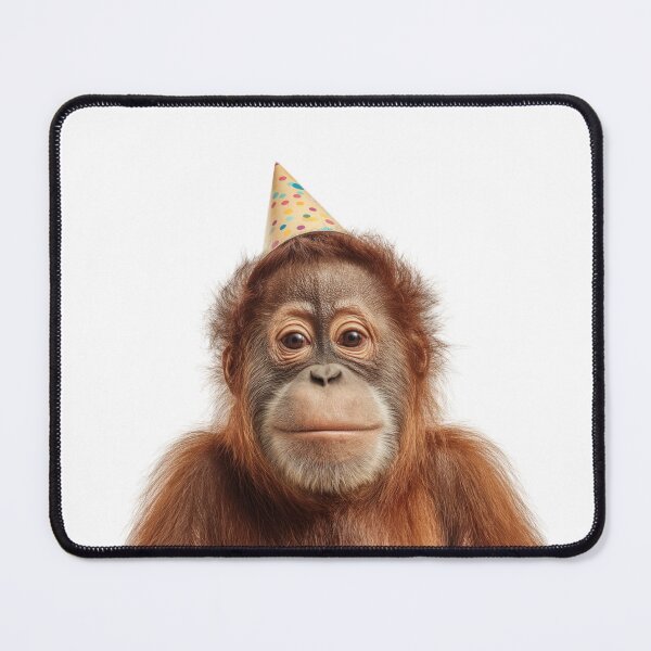 Item preview, Cute Orangutan with Party Hat Birthday Celebration designed and sold by LazyOwlStore.