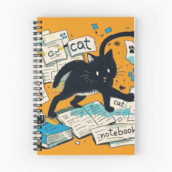 Item preview, Black Cat notebook designed and sold by SommanasShop.