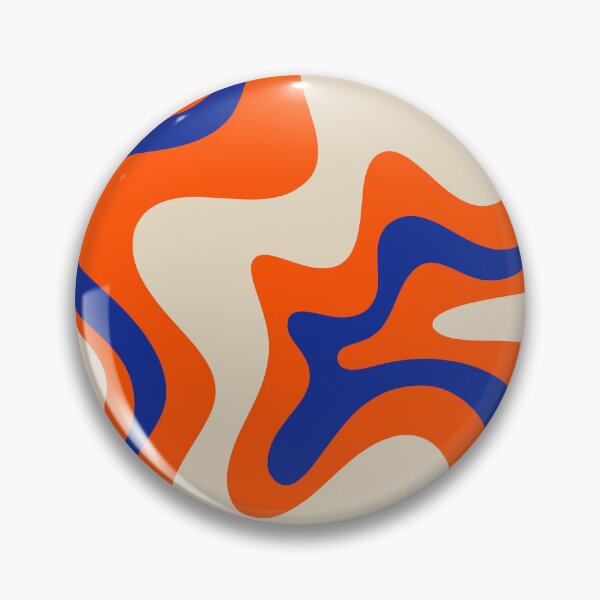 Item preview, Bold and Groovy Retro Liquid Swirl Abstract Pattern Orange Cobalt designed and sold by kierkegaard.