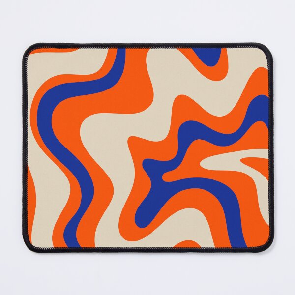 Item preview, Bold and Groovy Retro Liquid Swirl Abstract Pattern Orange Cobalt designed and sold by kierkegaard.