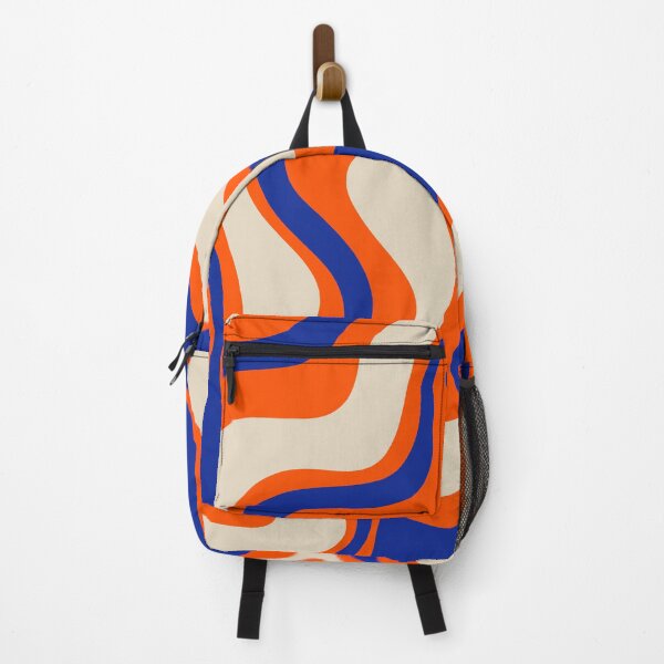 Item preview, Bold and Groovy Retro Liquid Swirl Abstract Pattern Orange Cobalt designed and sold by kierkegaard.