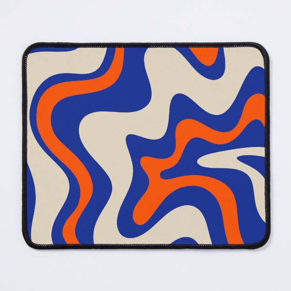 Item preview, Bold and Groovy Retro Liquid Swirl Abstract Pattern Cobalt Blue and Orange designed and sold by kierkegaard.