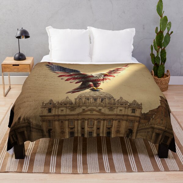 Item preview, American Bald Eagle Over St. Peter’s Basilica – Symbolic Digital Art of Faith and Power designed and sold by VintageManiac.