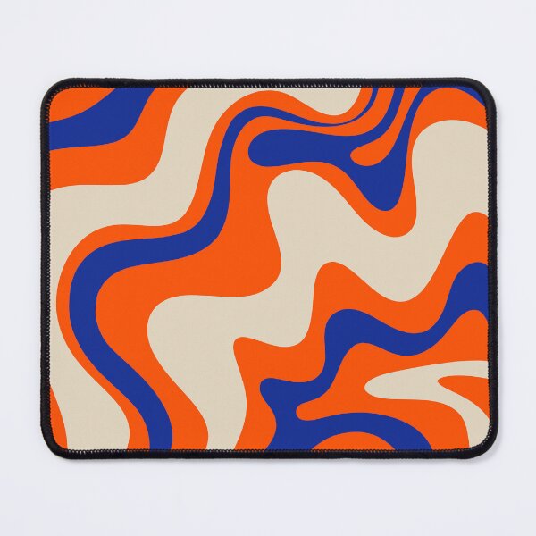 Item preview, Bold and Groovy Retro Liquid Swirl Abstract Pattern Orange Cobalt 2 designed and sold by kierkegaard.