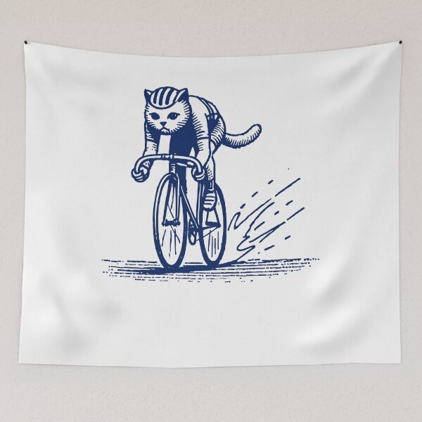 Item preview, Retro Racing Bike Cat For Sporty Bike Fans designed and sold by LuminOrb.