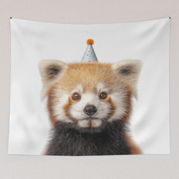 Item preview, Cute Red Panda with Party Hat Birthday Celebration designed and sold by LazyOwlStore.