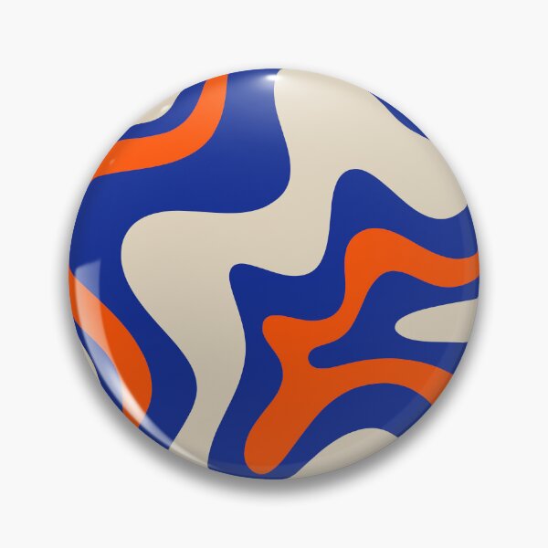 Item preview, Bold and Groovy Retro Liquid Swirl Abstract Pattern Cobalt Blue and Orange 2 designed and sold by kierkegaard.