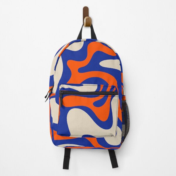 Item preview, Bold and Groovy Retro Liquid Swirl Abstract Pattern Cobalt Blue and Orange 2 designed and sold by kierkegaard.