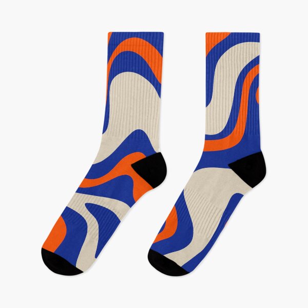 Item preview, Bold and Groovy Retro Liquid Swirl Abstract Pattern Cobalt Blue and Orange 2 designed and sold by kierkegaard.