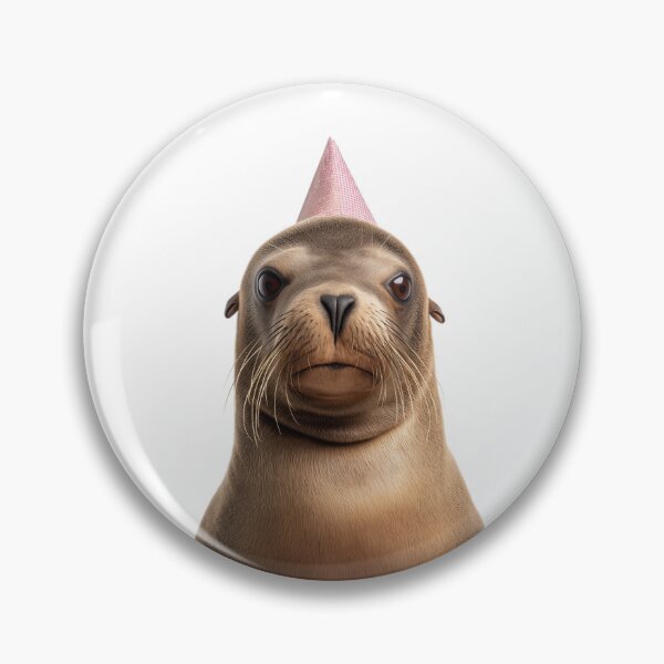Item preview, Cute Sea Lion with Party Hat Birthday Celebration designed and sold by LazyOwlStore.