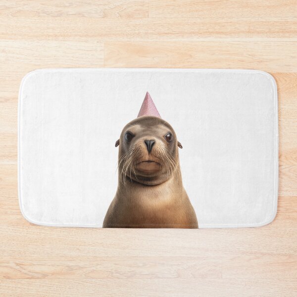 Item preview, Cute Sea Lion with Party Hat Birthday Celebration designed and sold by LazyOwlStore.