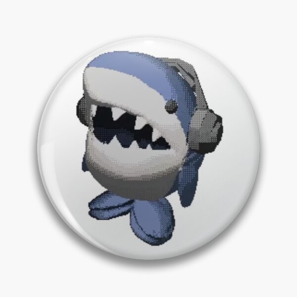 Item preview, pixel shark with headphones designed and sold by mochiirum.