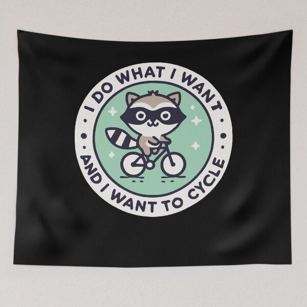 Item preview, Funny Bike Design With Raccoon And Attitude designed and sold by LuminOrb.