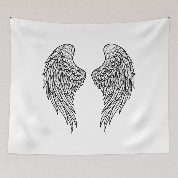 Item preview, Agel wings outline drawing designed and sold by EchoOfSilence.