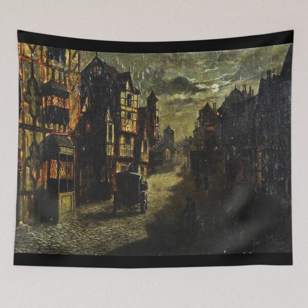 Item preview, Moonlit Street Scene - Frank Hider  designed and sold by Vintage Designs +.