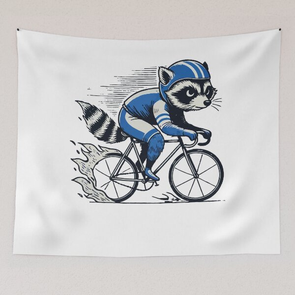 Item preview, Funny Racing Bike Raccoon For Bike Lovers designed and sold by LuminOrb.