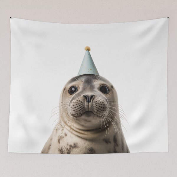 Item preview, Cute Seal with Party Hat Birthday Celebration designed and sold by LazyOwlStore.
