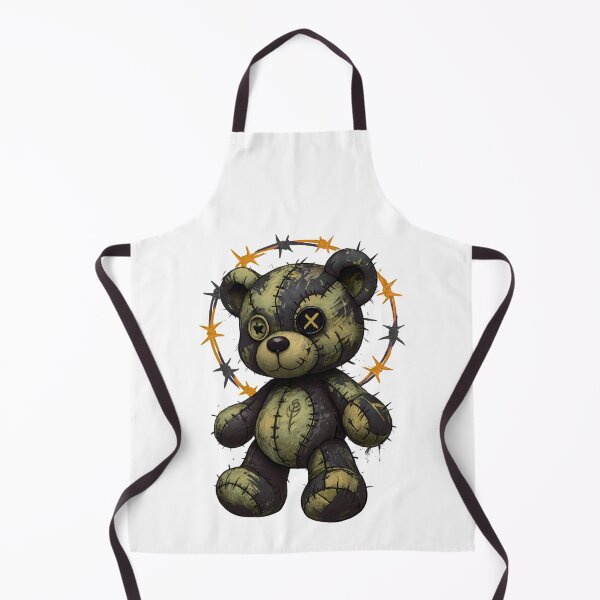 Item preview, Dark Punk Voodoo Teddy Bear with Barbed Halo Illustration designed and sold by ArtbotsGallery.