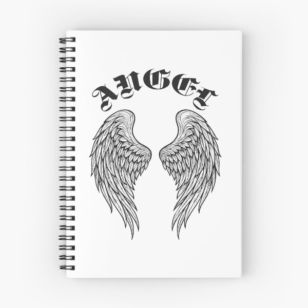 Item preview, Agel wings outline drawing and text angel gothic designed and sold by EchoOfSilence.