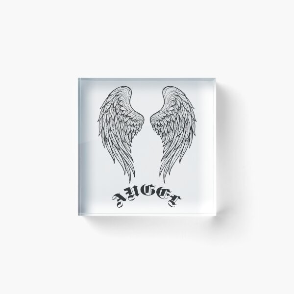 Item preview, Agel wings outline drawing and text angel gothic designed and sold by EchoOfSilence.
