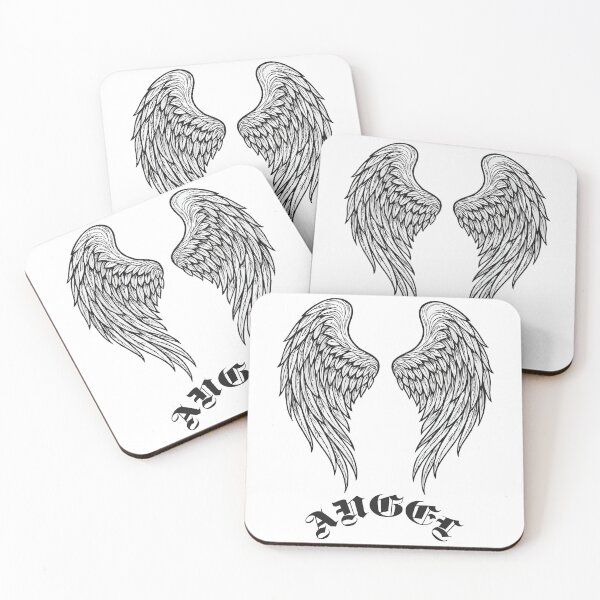 Item preview, Agel wings outline drawing and text angel gothic designed and sold by EchoOfSilence.