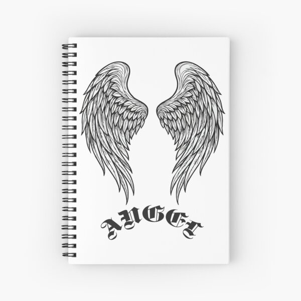 Item preview, Agel wings outline drawing and text angel gothic designed and sold by EchoOfSilence.