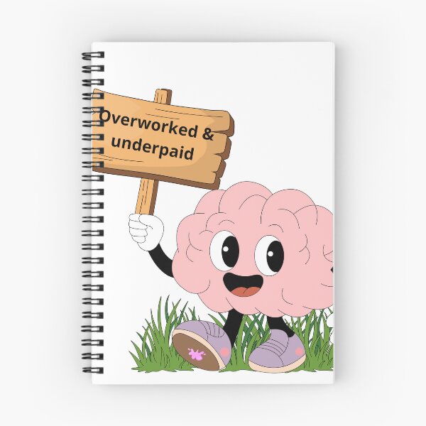 Aperçu de l'œuvre Surmené et sous-payé – Relatable Brain Design créée et vendue par lazycreationaaa.