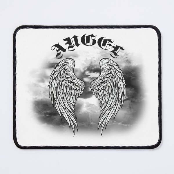 Item preview, Agel wings drawing and text gothic angel and clouds designed and sold by EchoOfSilence.