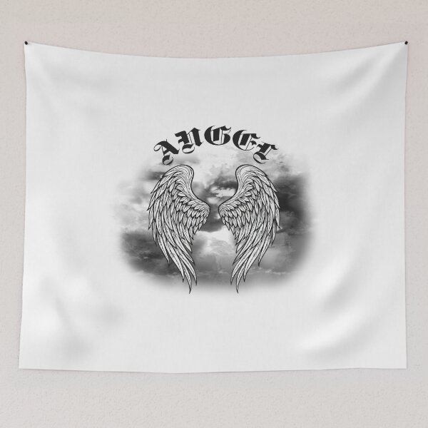 Item preview, Agel wings drawing and text gothic angel and clouds designed and sold by EchoOfSilence.