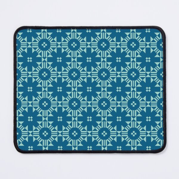 Item preview, Minimalist Geometric Diamond Tile Pattern, Blue and Mint Green, Cheater Quilt Pattern designed and sold by scome.