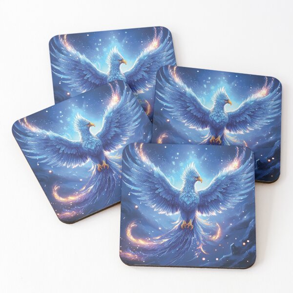 Item preview, Azure Phoenix - Flames of the Midnight Sky designed and sold by MDKey DESIGN.
