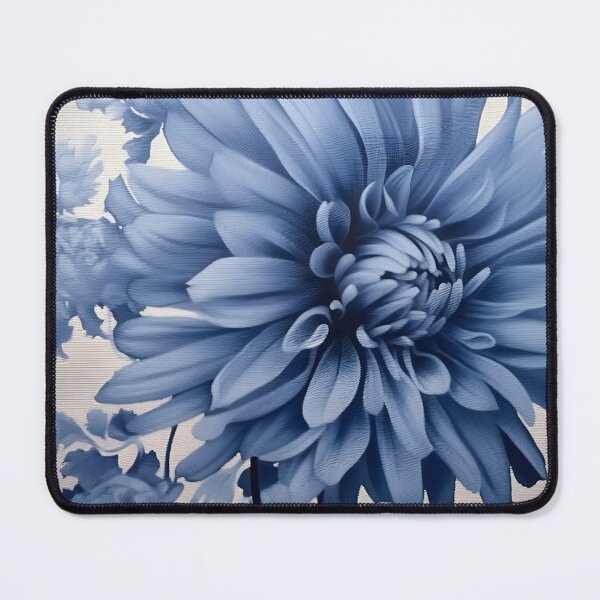 Item preview, Powder Blue Dahlia Bloom - Elegant Floral Monochrome Art designed and sold by jennifer-sue.