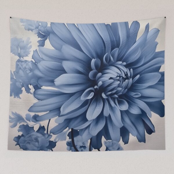 Item preview, Powder Blue Dahlia Bloom - Elegant Floral Monochrome Art designed and sold by jennifer-sue.